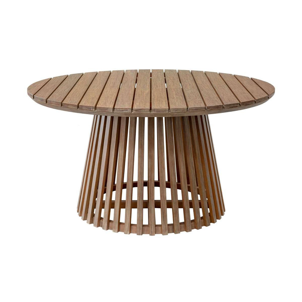 Escondido Doris Outdoor Patio 5 Piece Round Dining Set in Eucalyptus Wood and Black Rope By Armen Living | Outdoor Dining Sets | Modishstore - 4