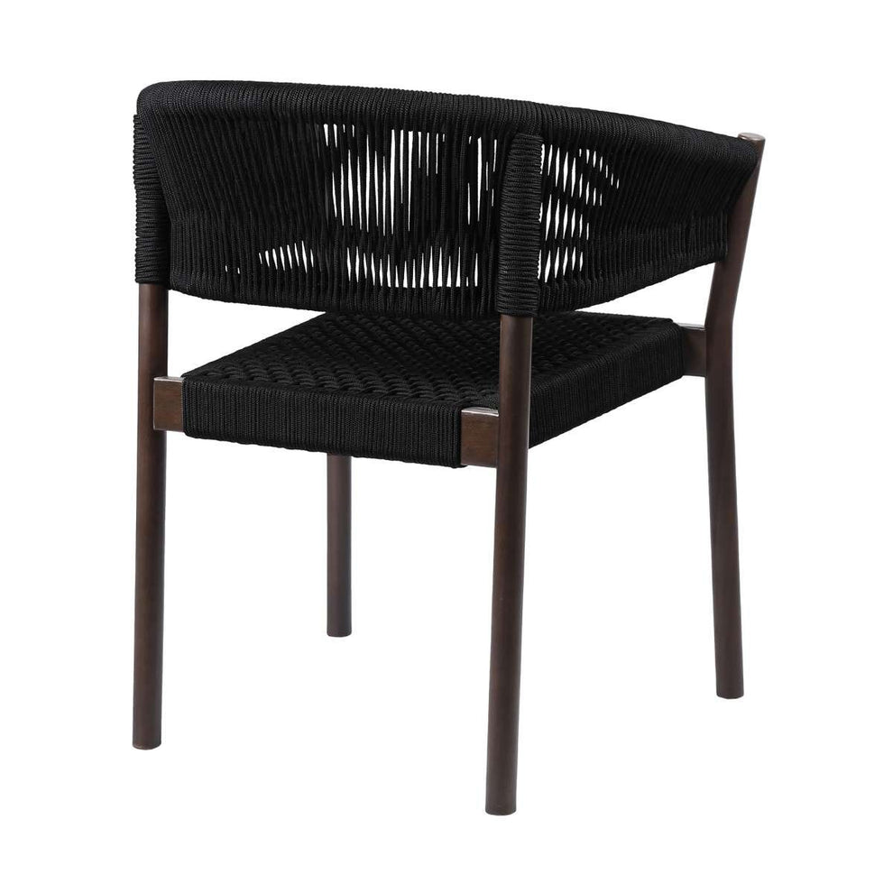 Glendora Doris Outdoor Patio 7 Piece Live Edge Dining Set in Eucalyptus Wood and Black Rope By Armen Living | Outdoor Dining Sets | Modishstore - 3