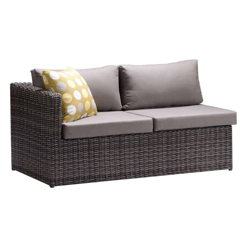 Hagen 3 piece Outdoor Rattan Sectional Chase Set with Brown Cushions and Modern Accent Pillows By Armen Living | Outdoor Sofas, Loveseats & Sectionals |  Modishstore  - 2