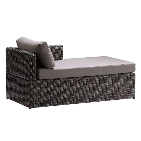 Hagen 3 piece Outdoor Rattan Sectional Chase Set with Brown Cushions and Modern Accent Pillows By Armen Living | Outdoor Sofas, Loveseats & Sectionals |  Modishstore  - 3