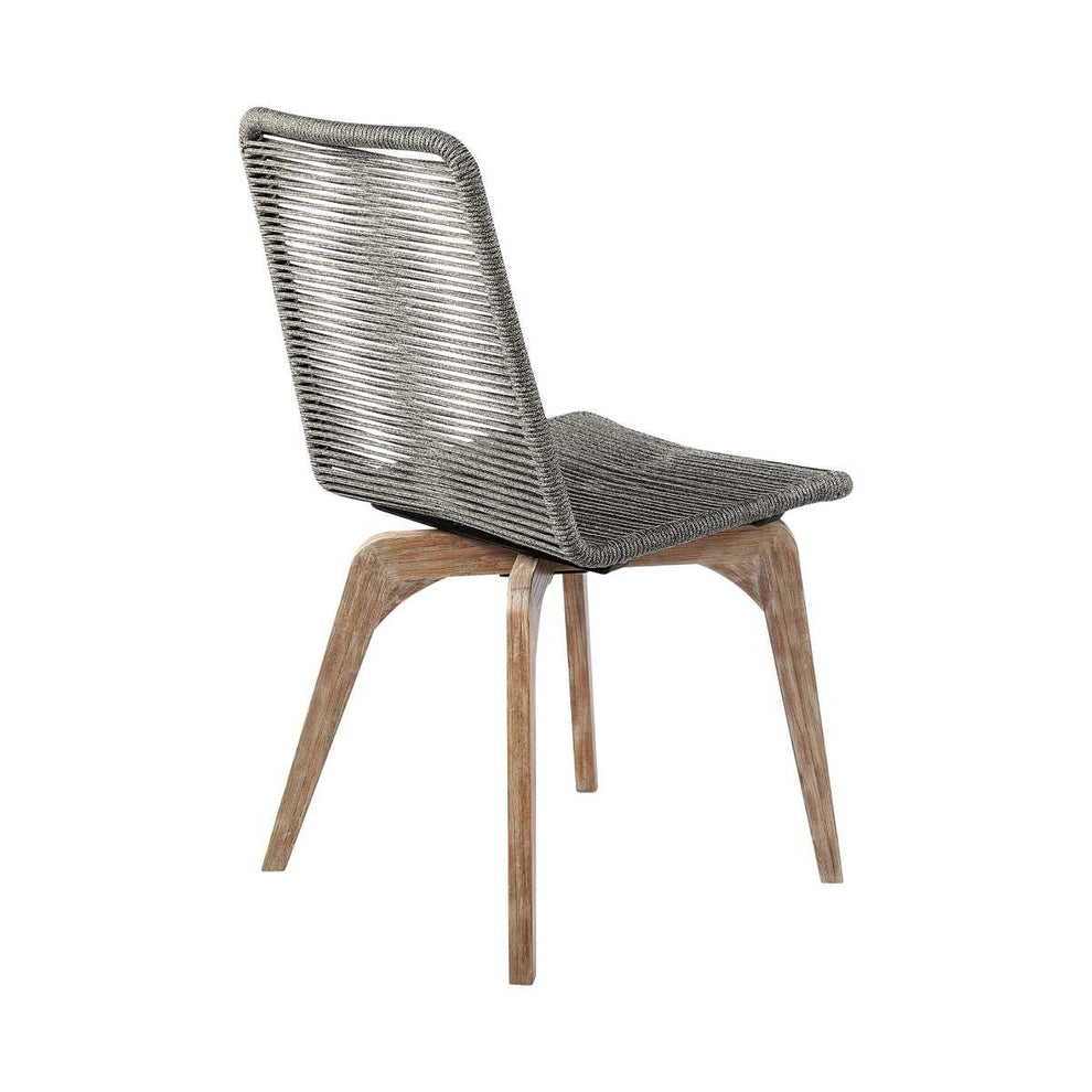 Escondido Island Outdoor Patio 5 Piece Round Dining Set in Eucalyptus Wood and Gray Rope By Armen Living | Outdoor Dining Sets | Modishstore - 3
