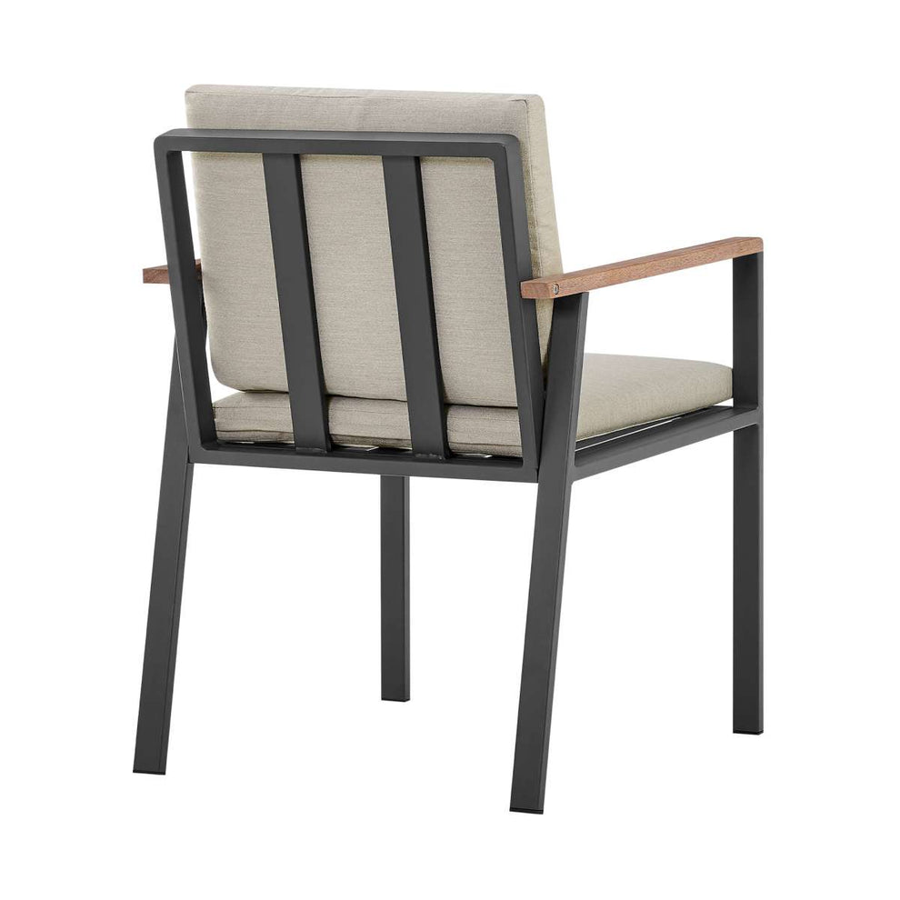 Nofi Outdoor Patio 9 Piece Dining Set in Charcoal Finish with Taupe Cushions By Armen Living | Outdoor Dining Sets |  Modishstore  - 4