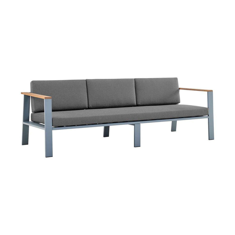 Nofi 4 piece Outdoor Patio Set in Charcoal Finish with Taupe Cushions and Teak Wood By Armen Living | Outdoor Sofas, Loveseats & Sectionals |  Modishstore  - 14