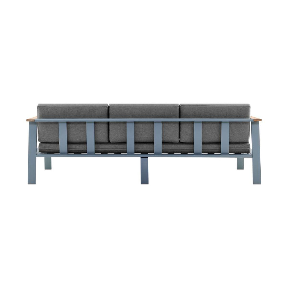 Nofi 4 piece Outdoor Patio Set in Charcoal Finish with Taupe Cushions and Teak Wood By Armen Living | Outdoor Sofas, Loveseats & Sectionals |  Modishstore  - 15