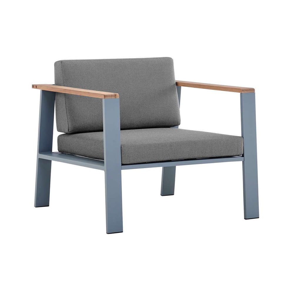 Nofi 4 piece Outdoor Patio Set in Charcoal Finish with Taupe Cushions and Teak Wood By Armen Living | Outdoor Sofas, Loveseats & Sectionals |  Modishstore  - 16