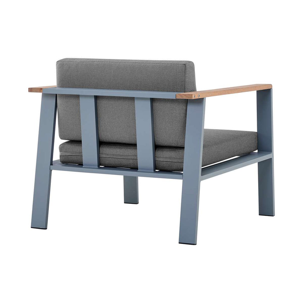 Nofi 4 piece Outdoor Patio Set in Charcoal Finish with Taupe Cushions and Teak Wood By Armen Living | Outdoor Sofas, Loveseats & Sectionals |  Modishstore  - 17
