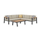 Nofi Outdoor Patio Sectional Set in Charcoal Finish with Taupe Cushions and Teak Wood  By Armen Living | Outdoor Sofas, Loveseats & Sectionals |  Modishstore  - 6