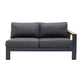 Palau 4 Piece Outdoor Sectional Set with Cushions in Dark Grey and Natural Teak Wood Accent By Armen Living | Outdoor Sofas, Loveseats & Sectionals |  Modishstore  - 3