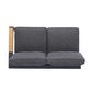 Palau 4 Piece Outdoor Sectional Set with Cushions in Dark Grey and Natural Teak Wood Accent By Armen Living | Outdoor Sofas, Loveseats & Sectionals |  Modishstore  - 5