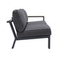 Palau 4 Piece Outdoor Sectional Set with Cushions in Dark Grey and Natural Teak Wood Accent By Armen Living | Outdoor Sofas, Loveseats & Sectionals |  Modishstore  - 6