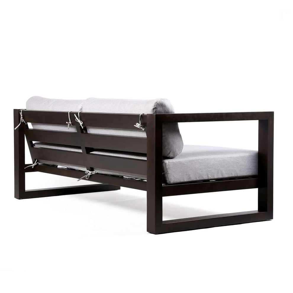 Paradise 4 Piece Outdoor Dark Eucalyptus Wood Sofa Seating Set with Grey Cushions By Armen Living | Outdoor Sofas, Loveseats & Sectionals |  Modishstore  - 2