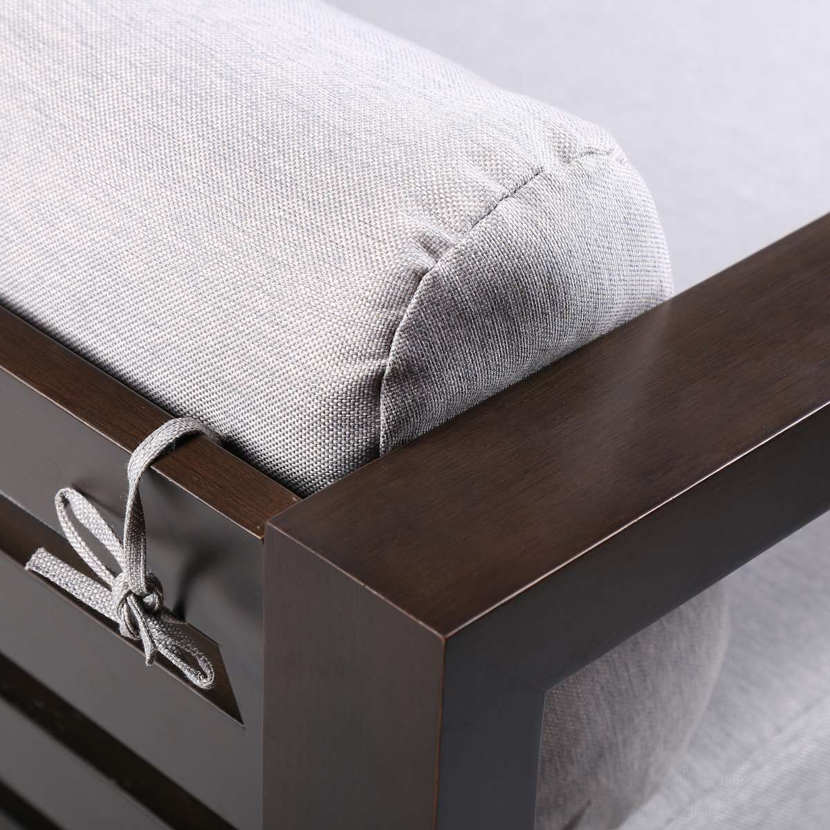 Paradise 4 Piece Outdoor Dark Eucalyptus Wood Sofa Seating Set with Grey Cushions By Armen Living | Outdoor Sofas, Loveseats & Sectionals |  Modishstore  - 4