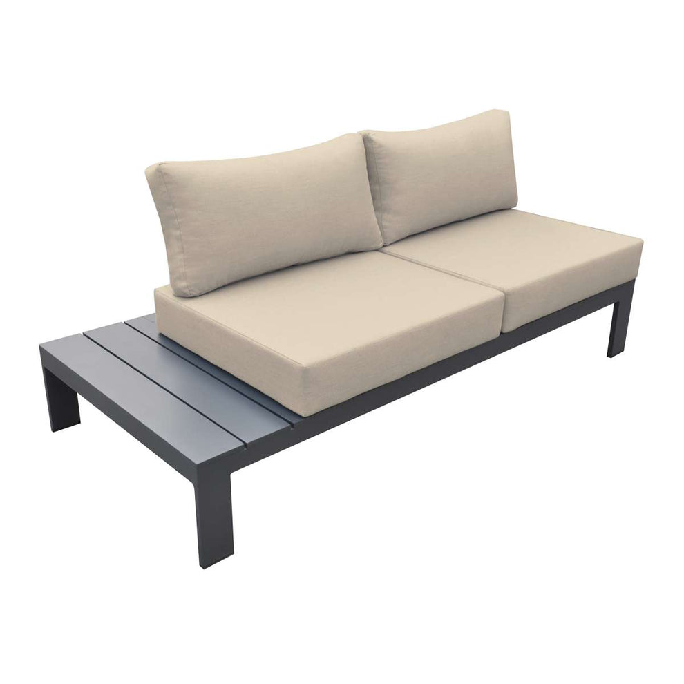 Razor Outdoor 4 piece Sectional set in Dark Grey Finish and Taupe Cushions By Armen Living | Outdoor Sofas, Loveseats & Sectionals |  Modishstore  - 2