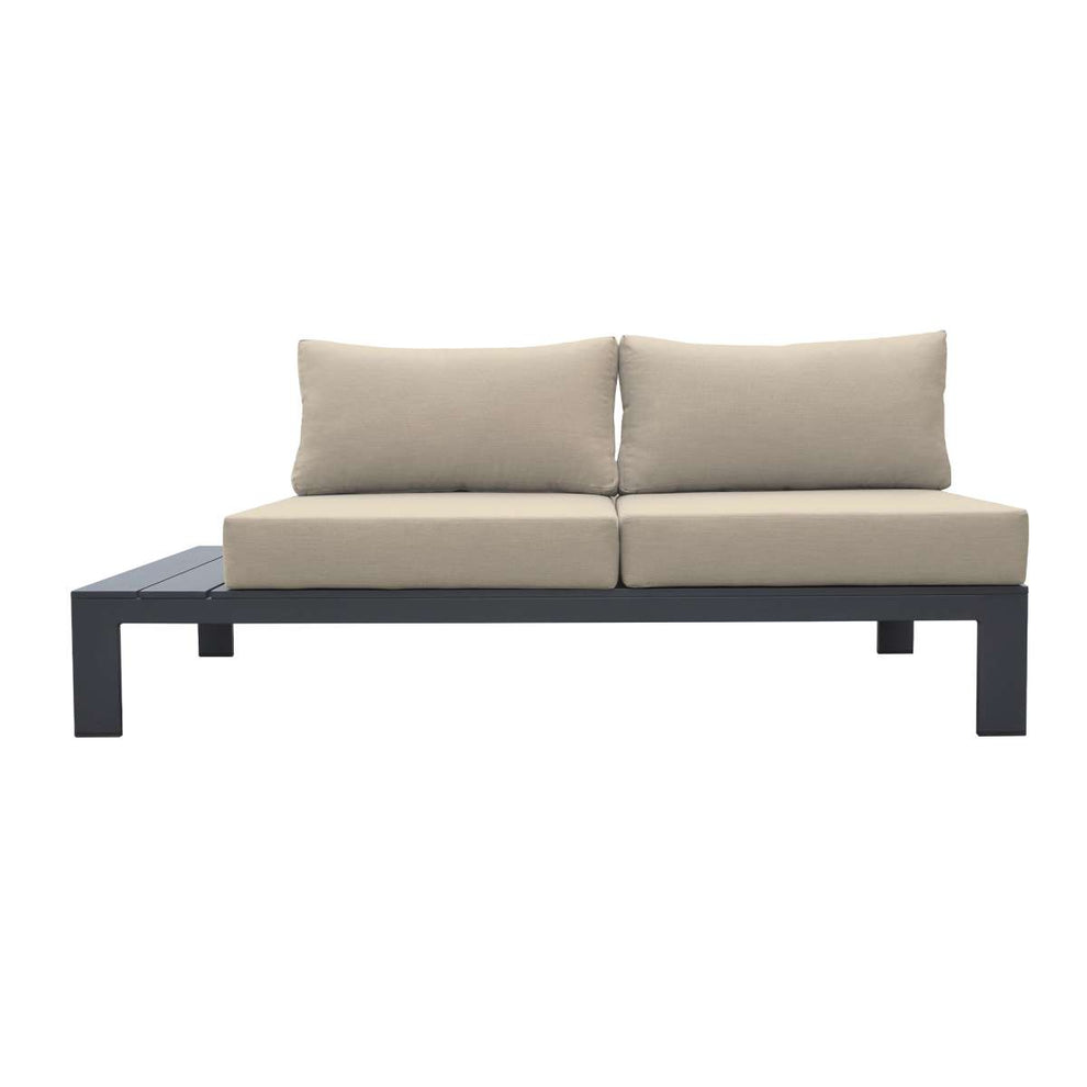 Razor Outdoor 4 piece Sectional set in Dark Grey Finish and Taupe Cushions By Armen Living | Outdoor Sofas, Loveseats & Sectionals |  Modishstore  - 3