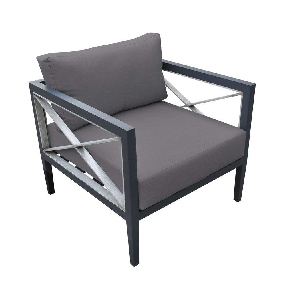 Sonoma Outdoor 4 piece Set in Dark Grey Finish and Charcoal Cushions By Armen Living | Outdoor Sofas, Loveseats & Sectionals |  Modishstore  - 3