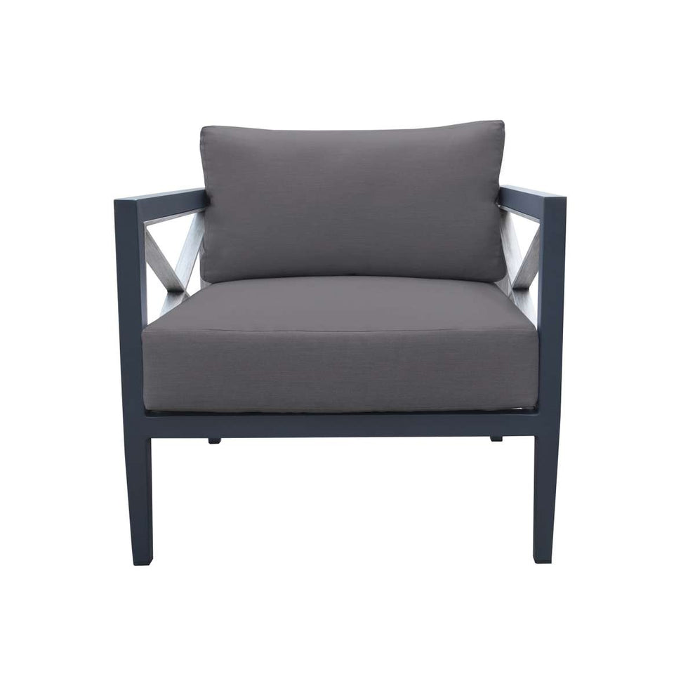 Sonoma Outdoor 4 piece Set in Dark Grey Finish and Charcoal Cushions By Armen Living | Outdoor Sofas, Loveseats & Sectionals |  Modishstore  - 4