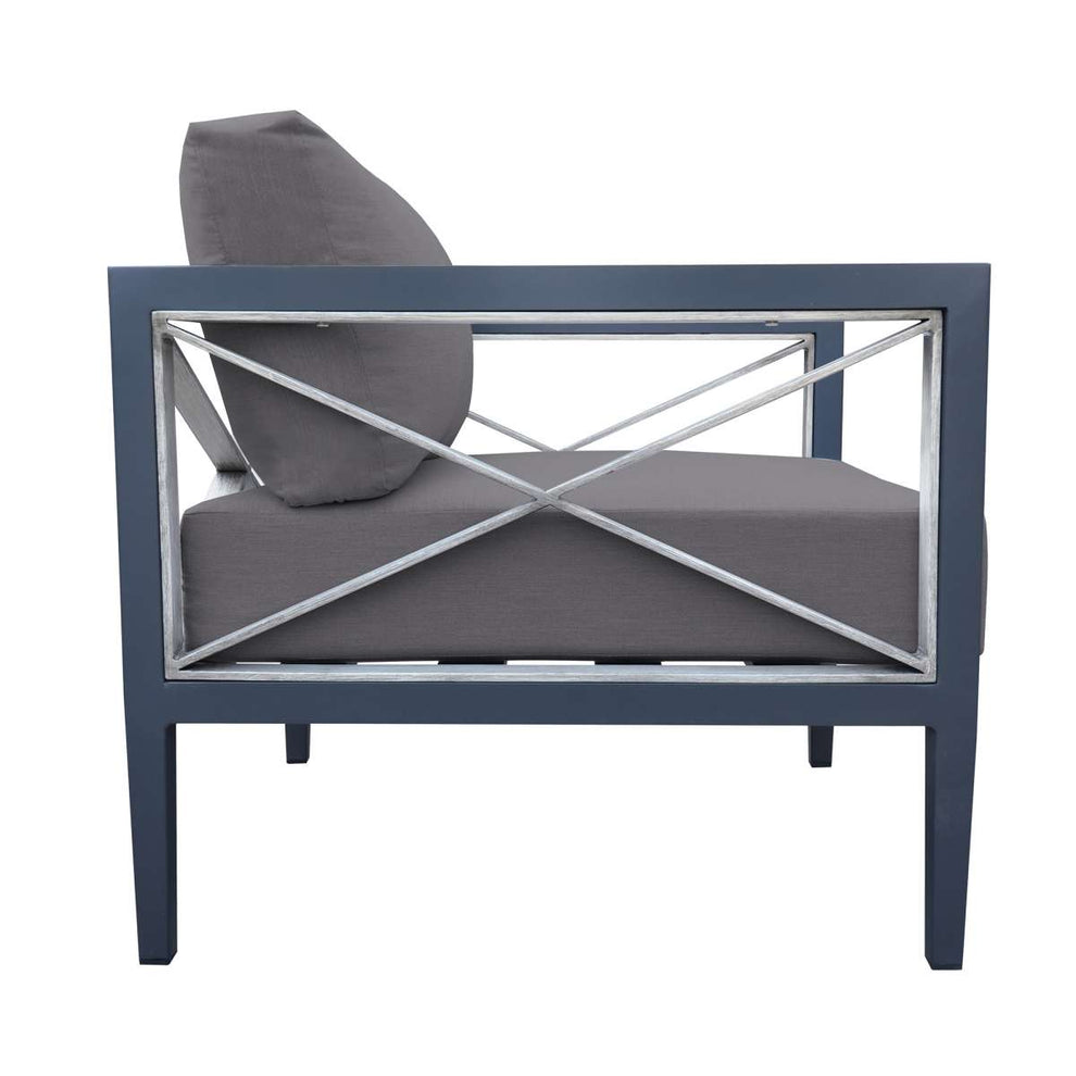 Sonoma Outdoor 4 piece Set in Dark Grey Finish and Charcoal Cushions By Armen Living | Outdoor Sofas, Loveseats & Sectionals |  Modishstore  - 5