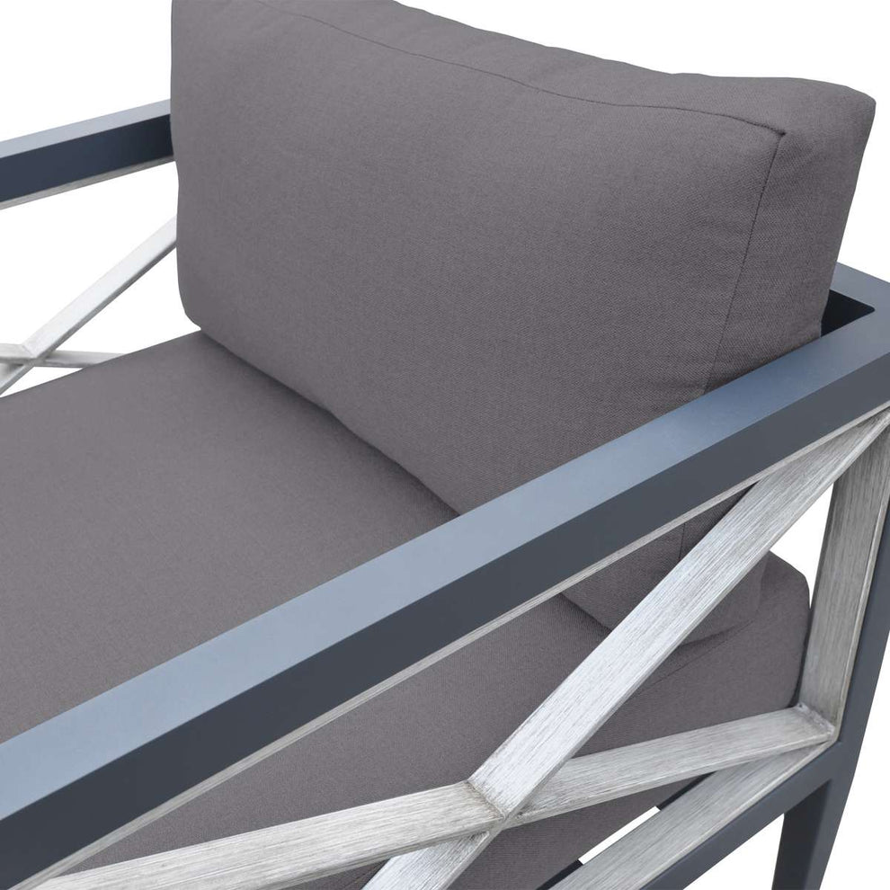 Sonoma Outdoor 4 piece Set in Dark Grey Finish and Charcoal Cushions By Armen Living | Outdoor Sofas, Loveseats & Sectionals |  Modishstore  - 7
