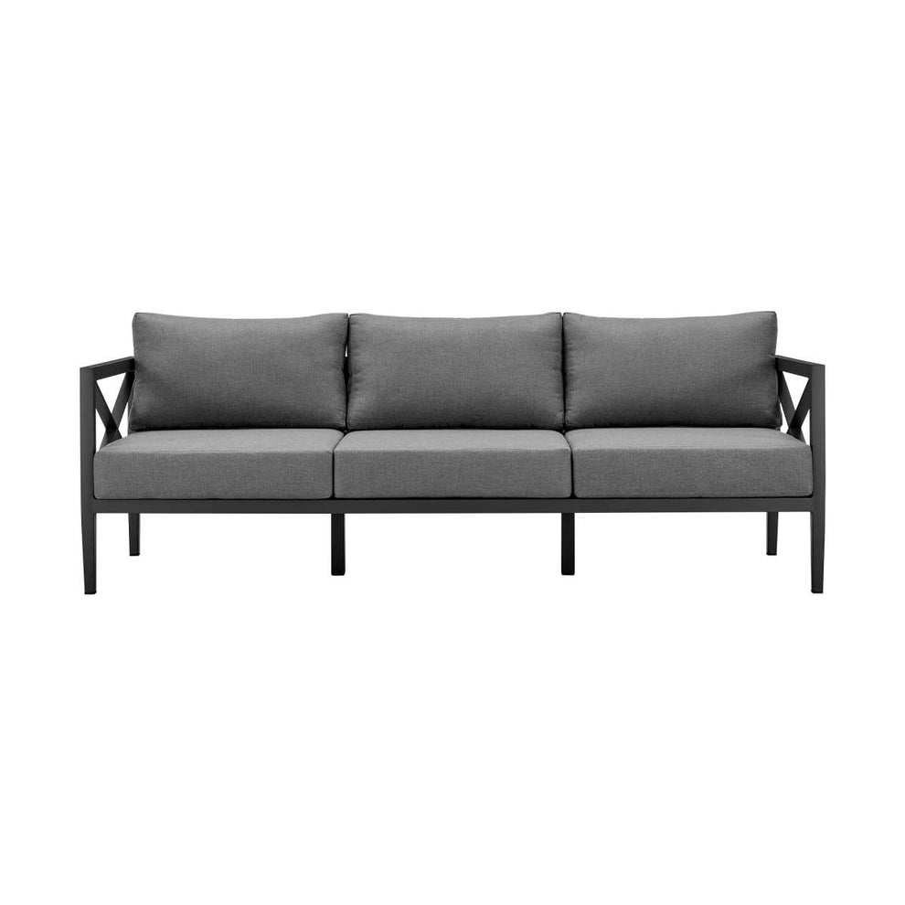 Sonoma Outdoor 4 piece Set in Dark Grey Finish and Dark Grey Cushions By Armen Living | Outdoor Sofas, Loveseats & Sectionals |  Modishstore  - 6