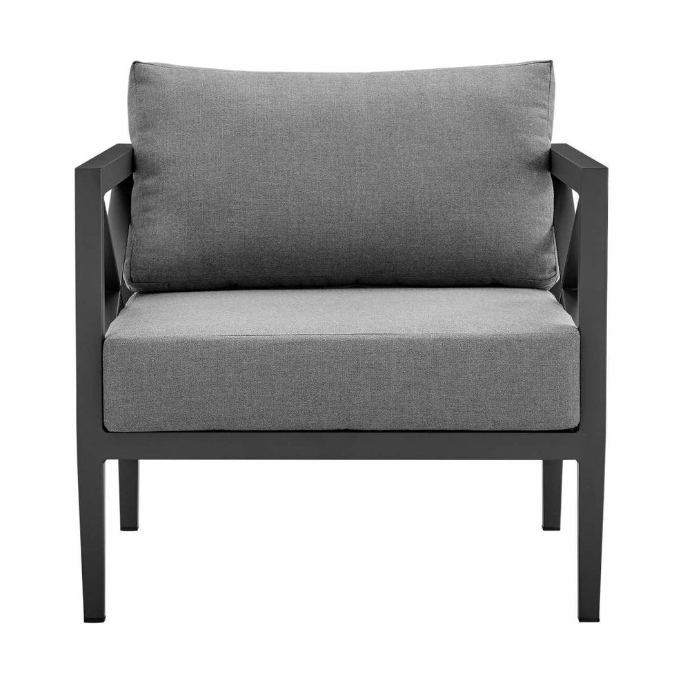 Sonoma Outdoor 4 piece Set in Dark Grey Finish and Dark Grey Cushions By Armen Living | Outdoor Sofas, Loveseats & Sectionals |  Modishstore  - 9