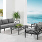 Sonoma Outdoor 4 piece Set in Dark Grey Finish and Dark Grey Cushions By Armen Living | Outdoor Sofas, Loveseats & Sectionals |  Modishstore 
