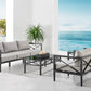Sonoma Outdoor 4 piece Set in Dark Grey Finish and Light Grey Cushions By Armen Living | Outdoor Sofas, Loveseats & Sectionals | Modishstore