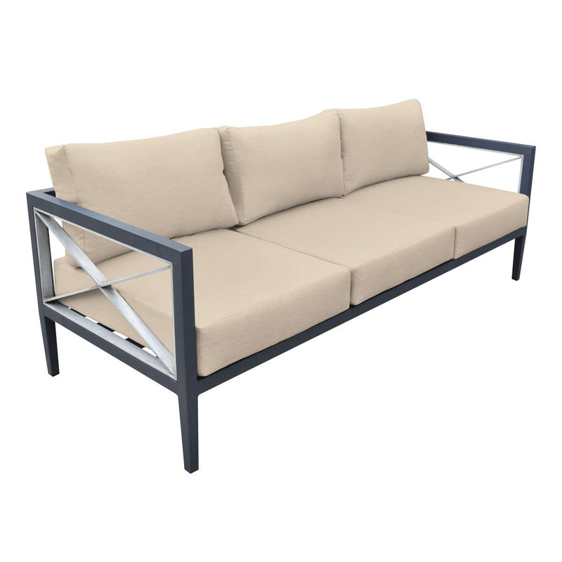 Sonoma Outdoor 4 piece Set in Dark Grey Finish and Charcoal Cushions By Armen Living | Outdoor Sofas, Loveseats & Sectionals |  Modishstore  - 10