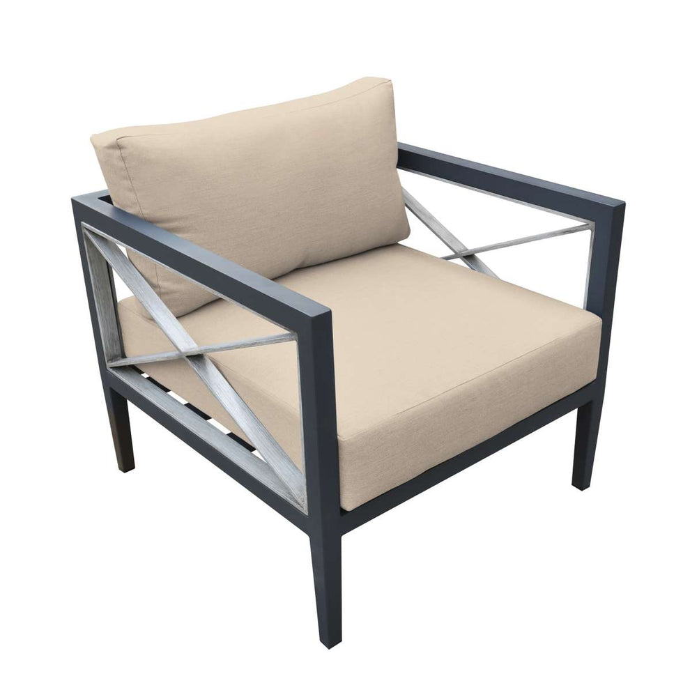 Sonoma Outdoor 4 piece Set in Dark Grey Finish and Charcoal Cushions By Armen Living | Outdoor Sofas, Loveseats & Sectionals |  Modishstore  - 12