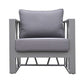 St Barts 4 piece Outdoor Patio Aluminum Set with Grey Fabric Cushions and White Glass Top By Armen Living | Outdoor Sofas, Loveseats & Sectionals |  Modishstore  - 7