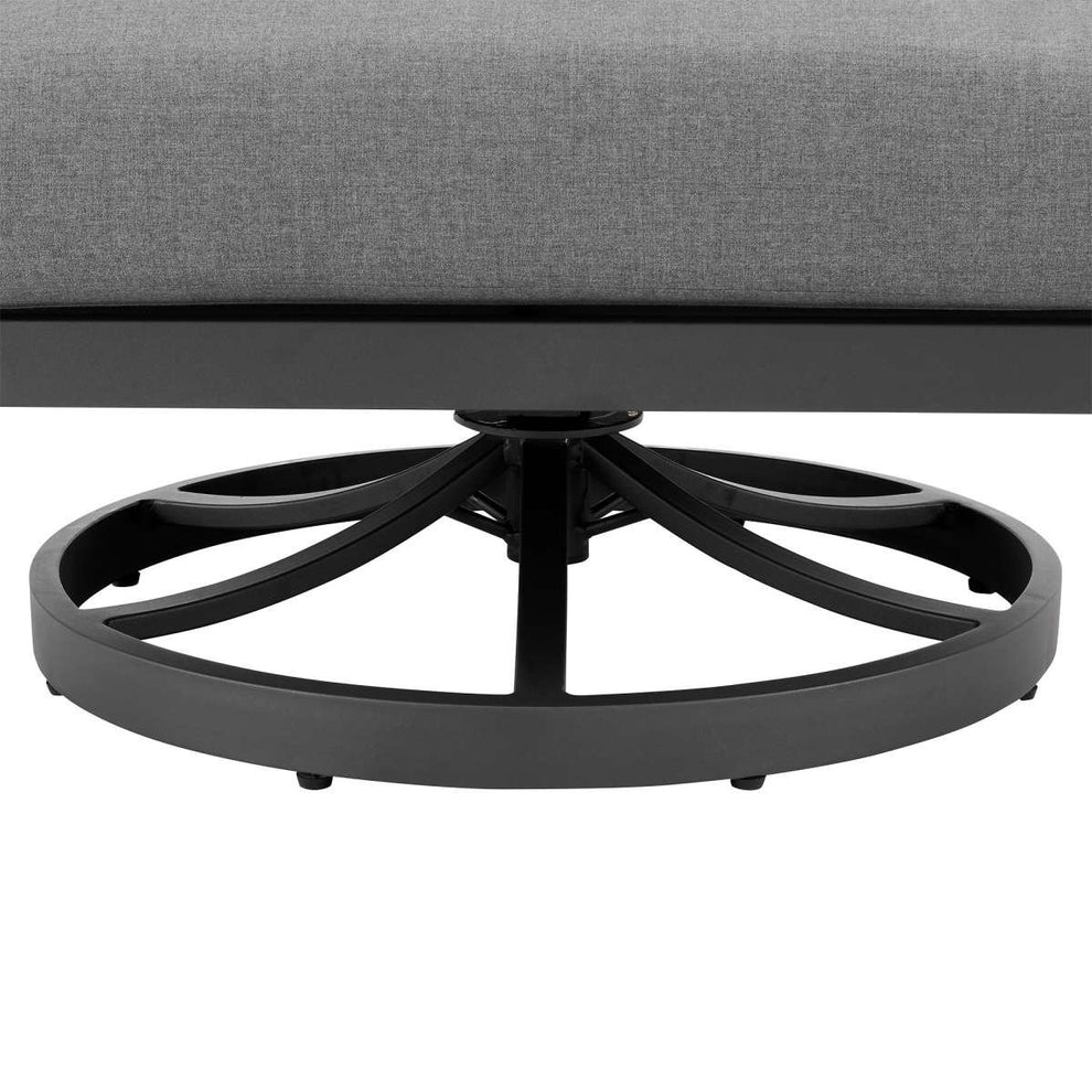 Zella Outdoor Patio 3 Piece Swivel Seating Set in Aluminum with Light Gray Rope and Cushions By Armen Living | Outdoor Chairs | Modishstore - 7