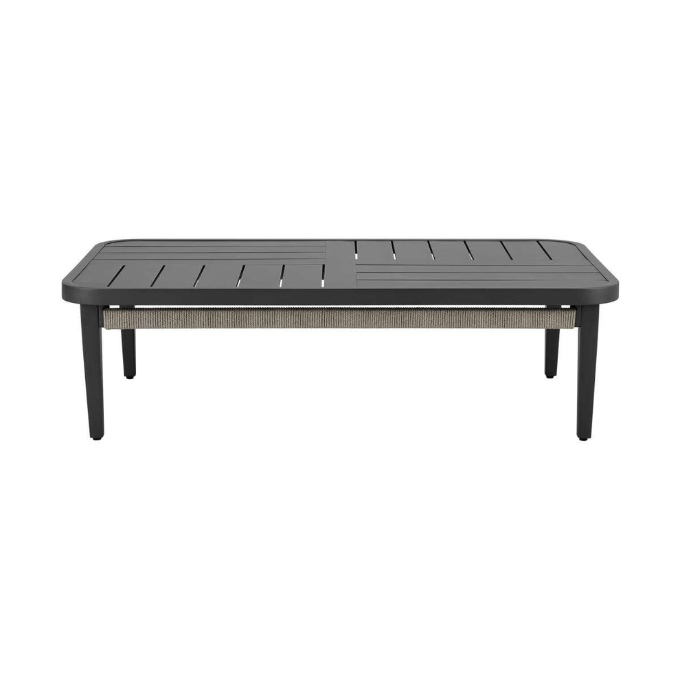 Zella Outdoor Patio 4 Piece Conversation Set in Aluminum with Light Gray Rope and Cushions By Armen Living | Outdoor Sofas, Loveseats & Sectionals | Modishstore - 5
