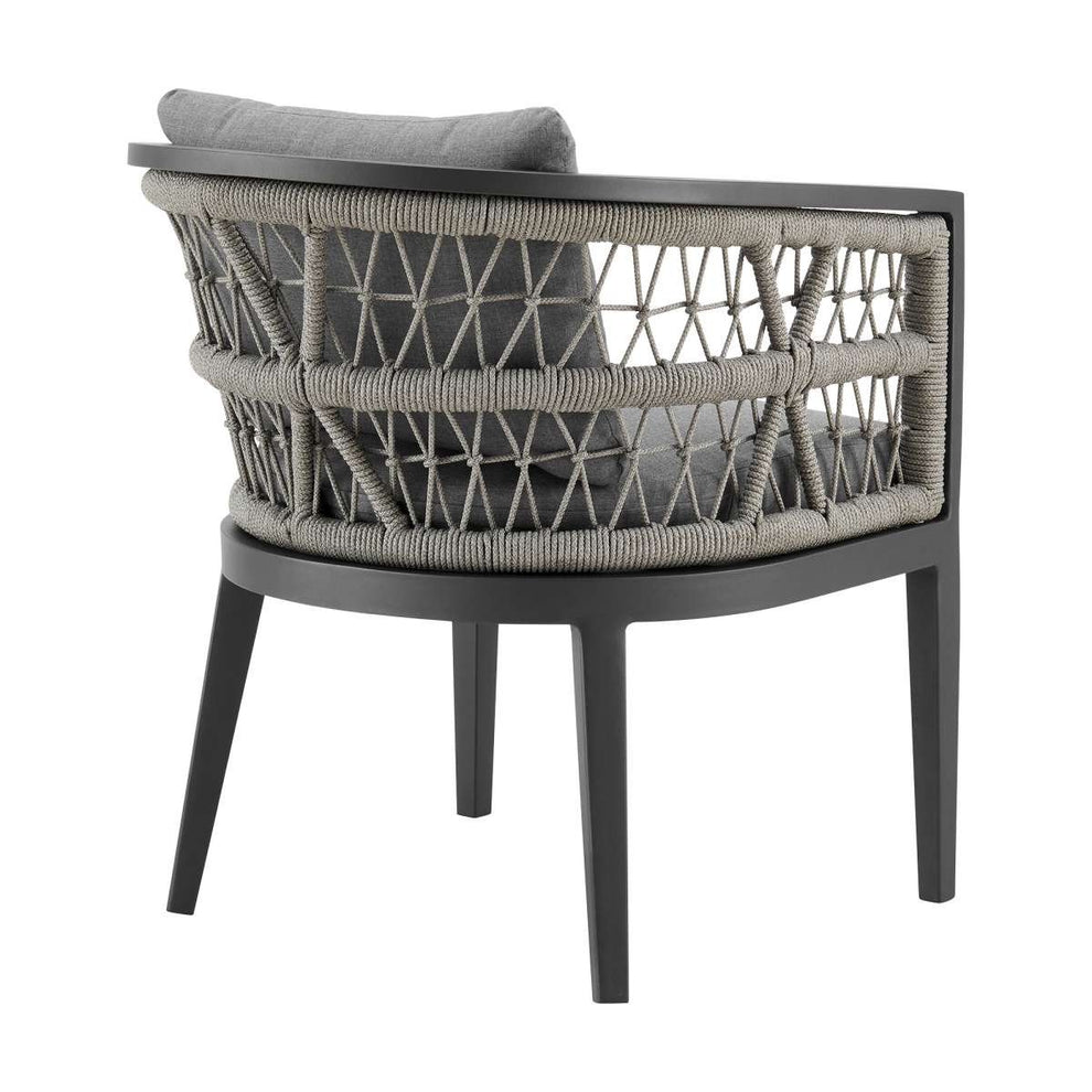 Zella Outdoor Patio 5 Piece Dining Set in Aluminum with Light Gray Rope and Cushions By Armen Living | Outdoor Dining Sets | Modishstore - 3