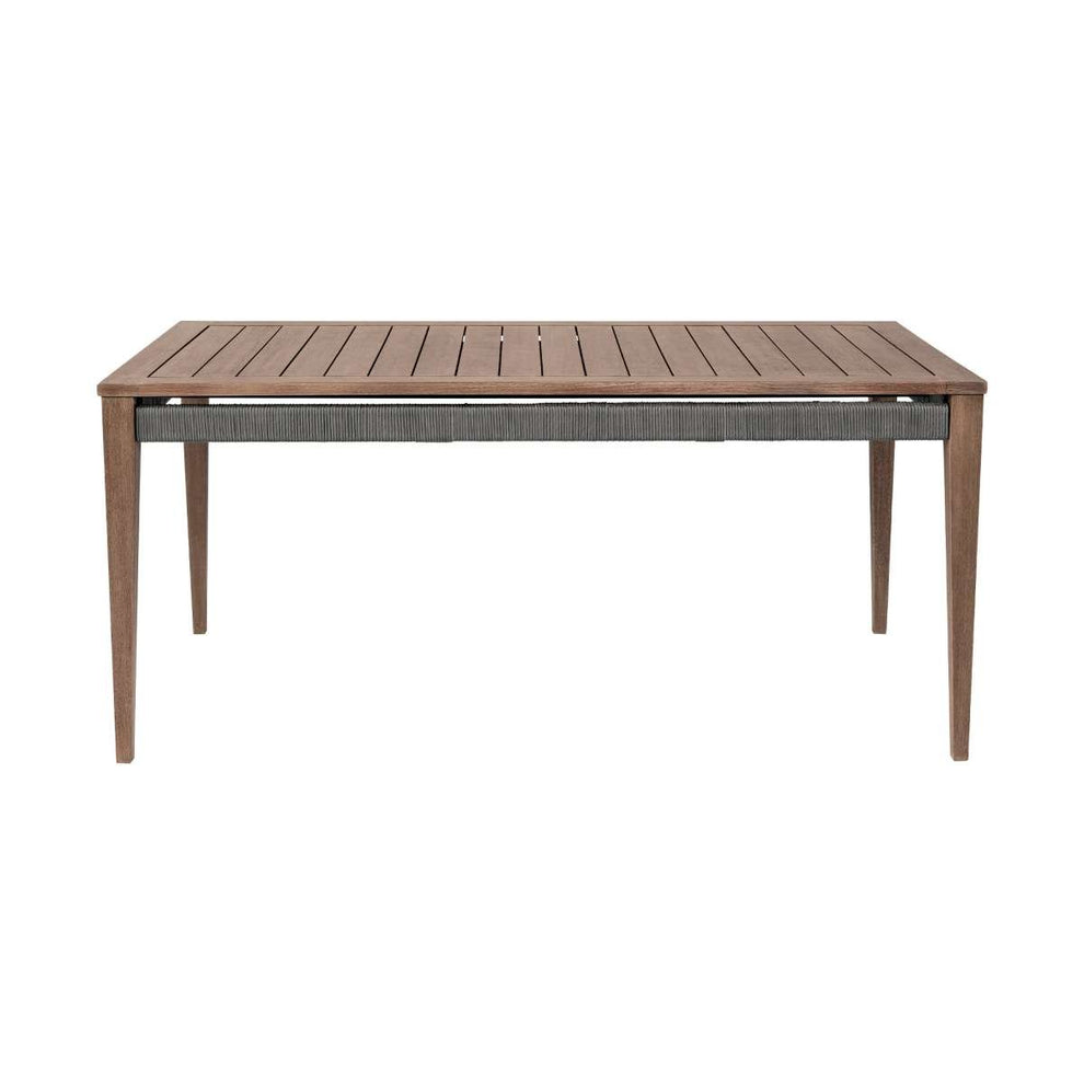 Orbit Outdoor Patio 5 Piece Dining Set in Weathered Eucalyptus Wood with Gray Rope and Taupe Olefin Cushions By Armen Living | Outdoor Dining Sets | Modishstore - 4
