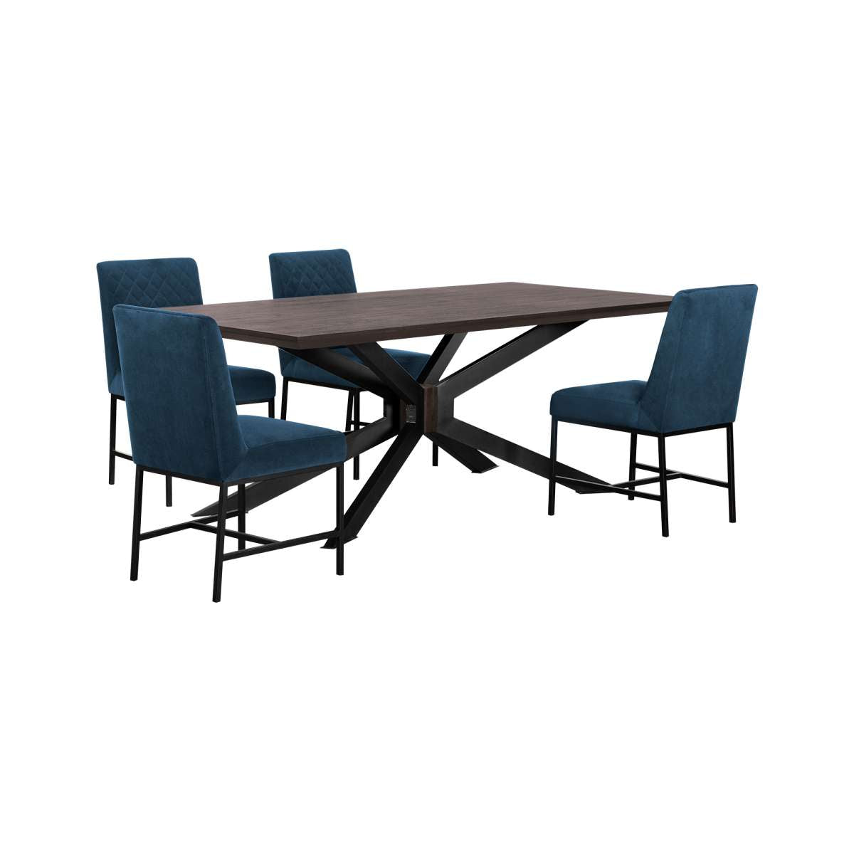 Pirate and Blue Napoli 5 Piece Modern Dining Set By Armen Living | Dining Sets | Modishstore - 2