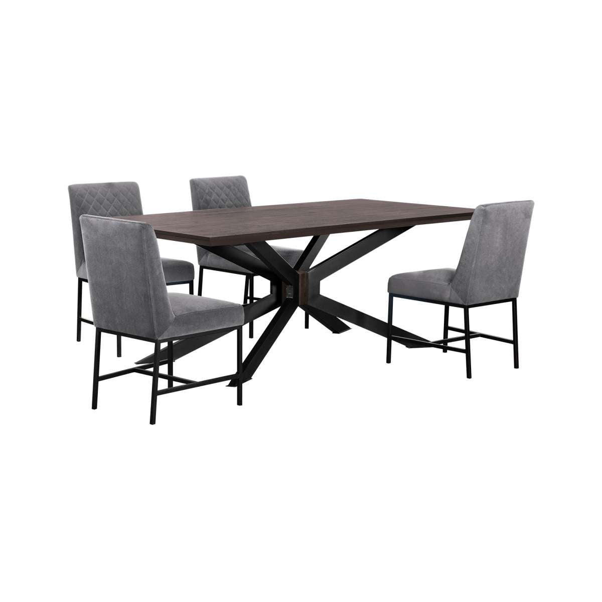 Pirate and Blue Napoli 5 Piece Modern Dining Set By Armen Living | Dining Sets | Modishstore - 9