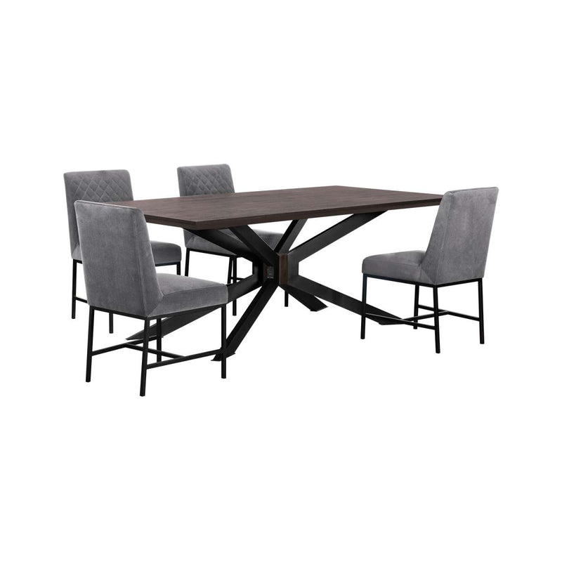 Pirate and Blue Napoli 5 Piece Modern Dining Set By Armen Living | Dining Sets | Modishstore - 9