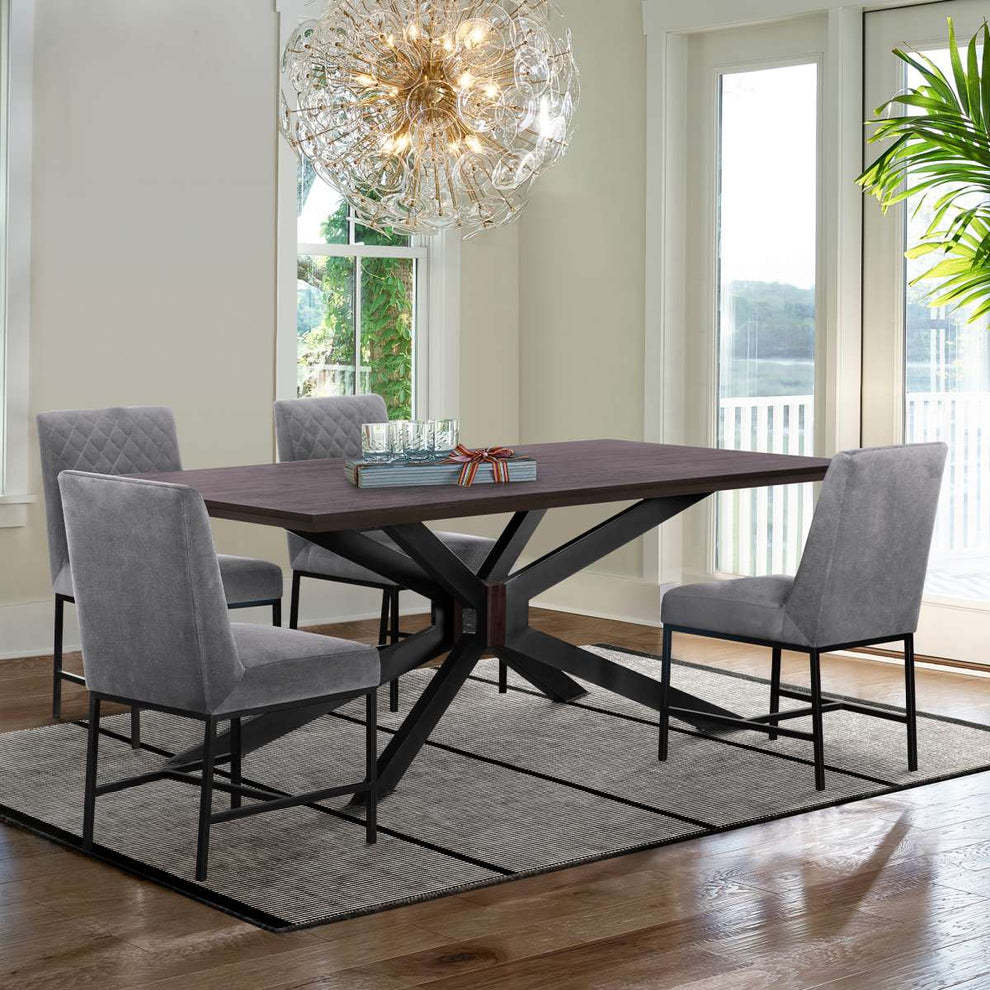 Pirate and Blue Napoli 5 Piece Modern Dining Set By Armen Living | Dining Sets | Modishstore - 8