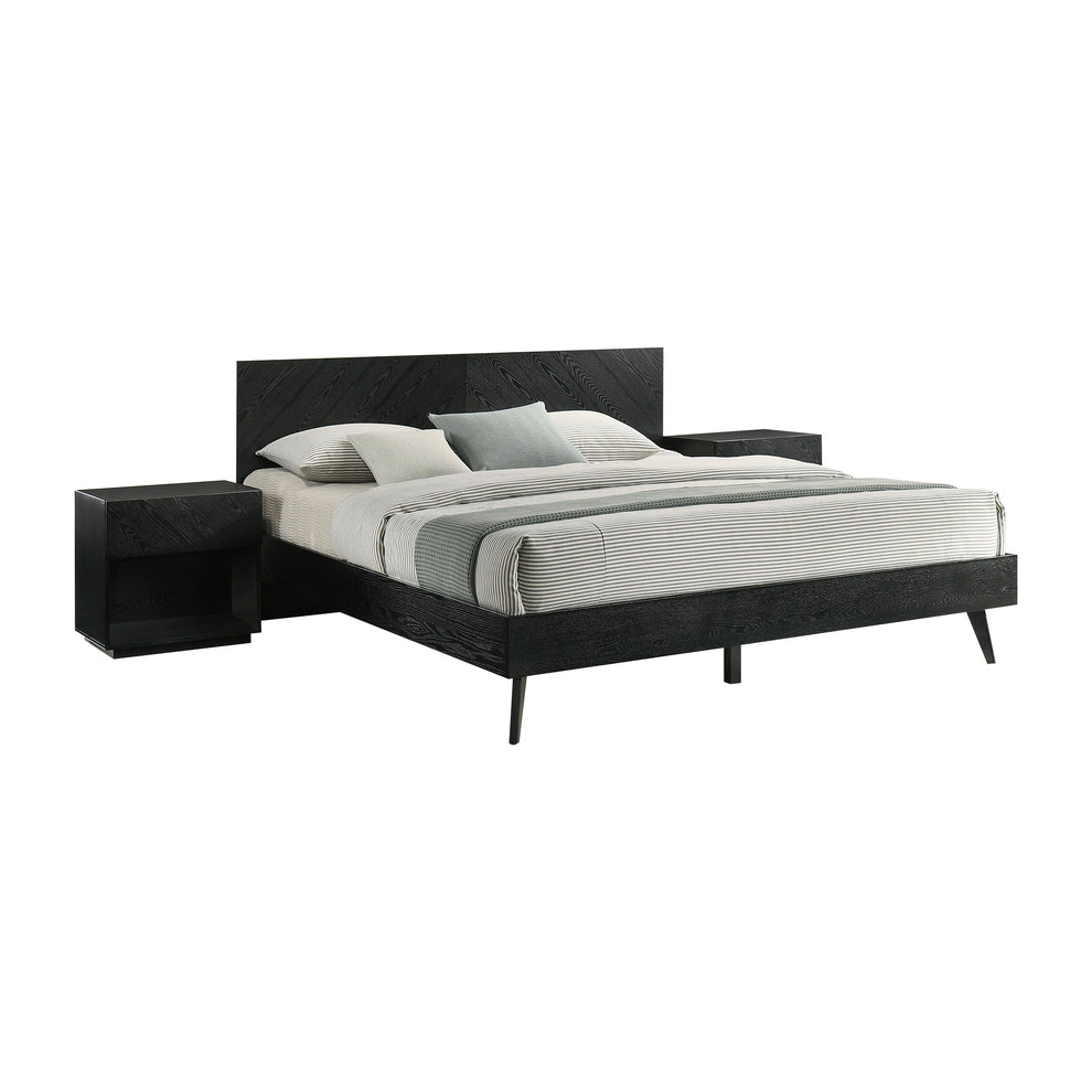 Petra King 3 Piece Wood Bedroom Set in Black Finish By Armen Living | Bedroom Sets | Modishstore - 2