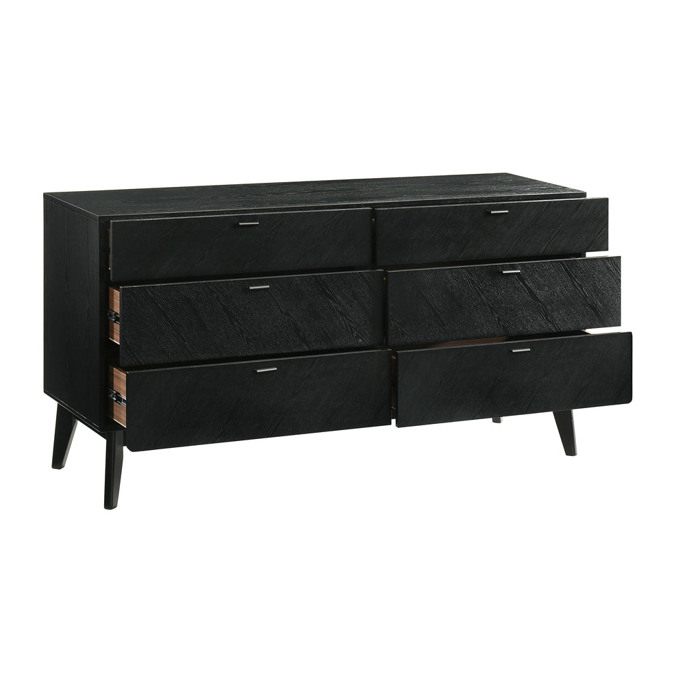 Petra Queen 4 Piece Wood Bedroom Set in Black Finish By Armen Living | Bedroom Sets | Modishstore - 5