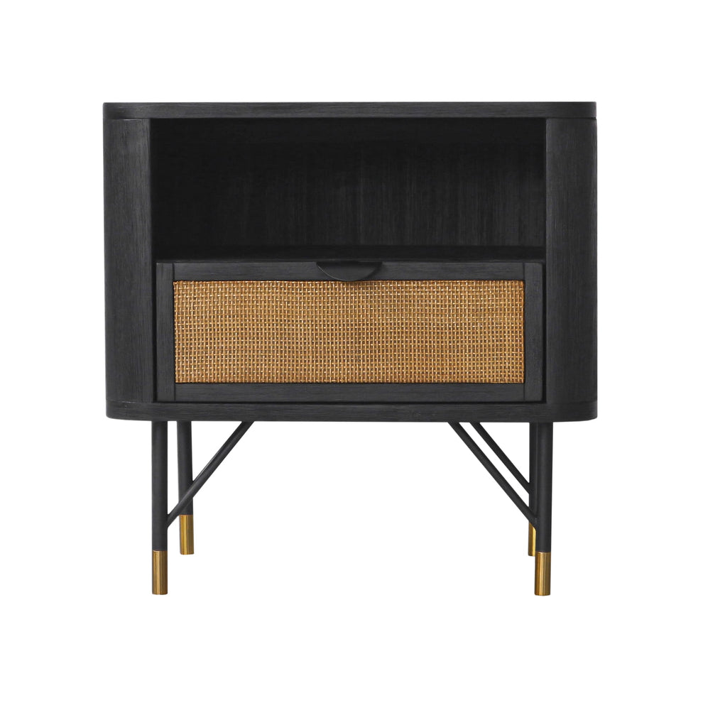 Saratoga 3 Piece King Bedroom Set in Black Acacia Wood and Rattan By Armen Living | Bedroom Sets | Modishstore - 6