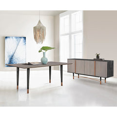 Turin Rustic 2 piece set with Dining Table and Sideboard in Black Brushed By Armen Living