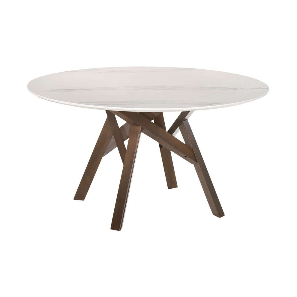 Venus and Jackie 5 Piece Walnut and Marble Round Dining Set By Armen Living | Dining Sets | Modishstore - 5