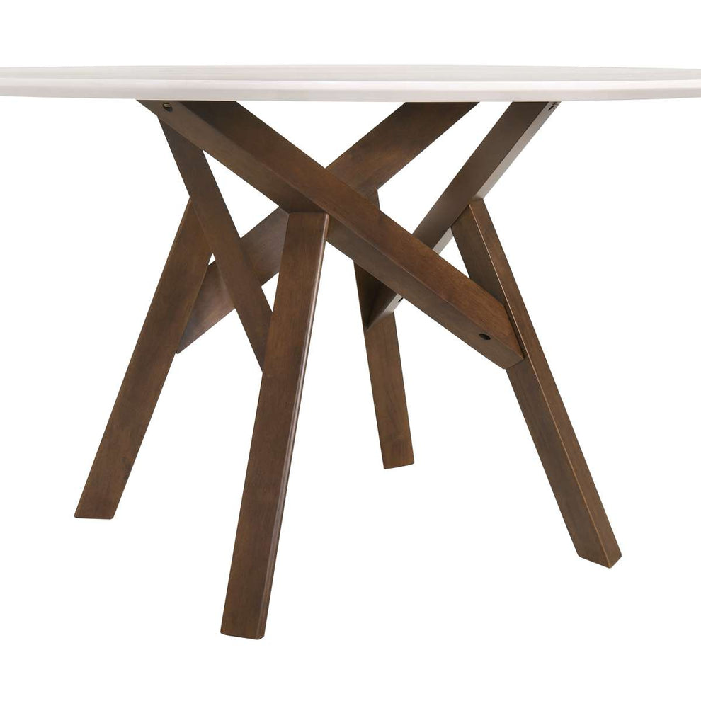 Venus and Jackie 5 Piece Walnut and Marble Round Dining Set By Armen Living | Dining Sets | Modishstore - 6