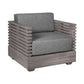 Vivid Outdoor Patio 4 Piece Conversation Set in Gray Eucalyptus Wood with Gray Olefin Cushions
 By Armen Living | Outdoor Sofas, Loveseats & Sectionals | Modishstore - 4
