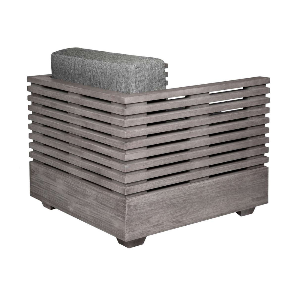 Vivid Outdoor Patio 4 Piece Conversation Set in Gray Eucalyptus Wood with Gray Olefin Cushions
 By Armen Living | Outdoor Sofas, Loveseats & Sectionals | Modishstore - 5