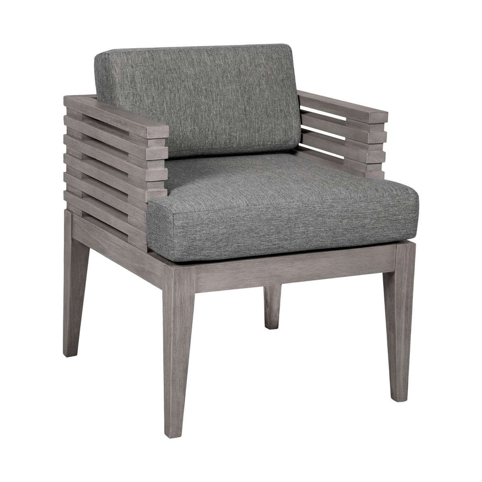 Vivid Outdoor Patio 5 Piece Dining Set in Gray Eucalyptus Wood with Gray Olefin Cushions By Armen Living | Outdoor Dining Sets | Modishstore - 3