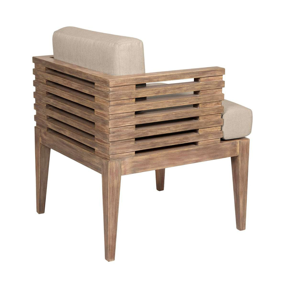 Vivid Outdoor Patio 7 Piece Dining Set in Light Eucalyptus Wood with Taupe Olefin Cushions By Armen Living | Outdoor Dining Sets | Modishstore - 3