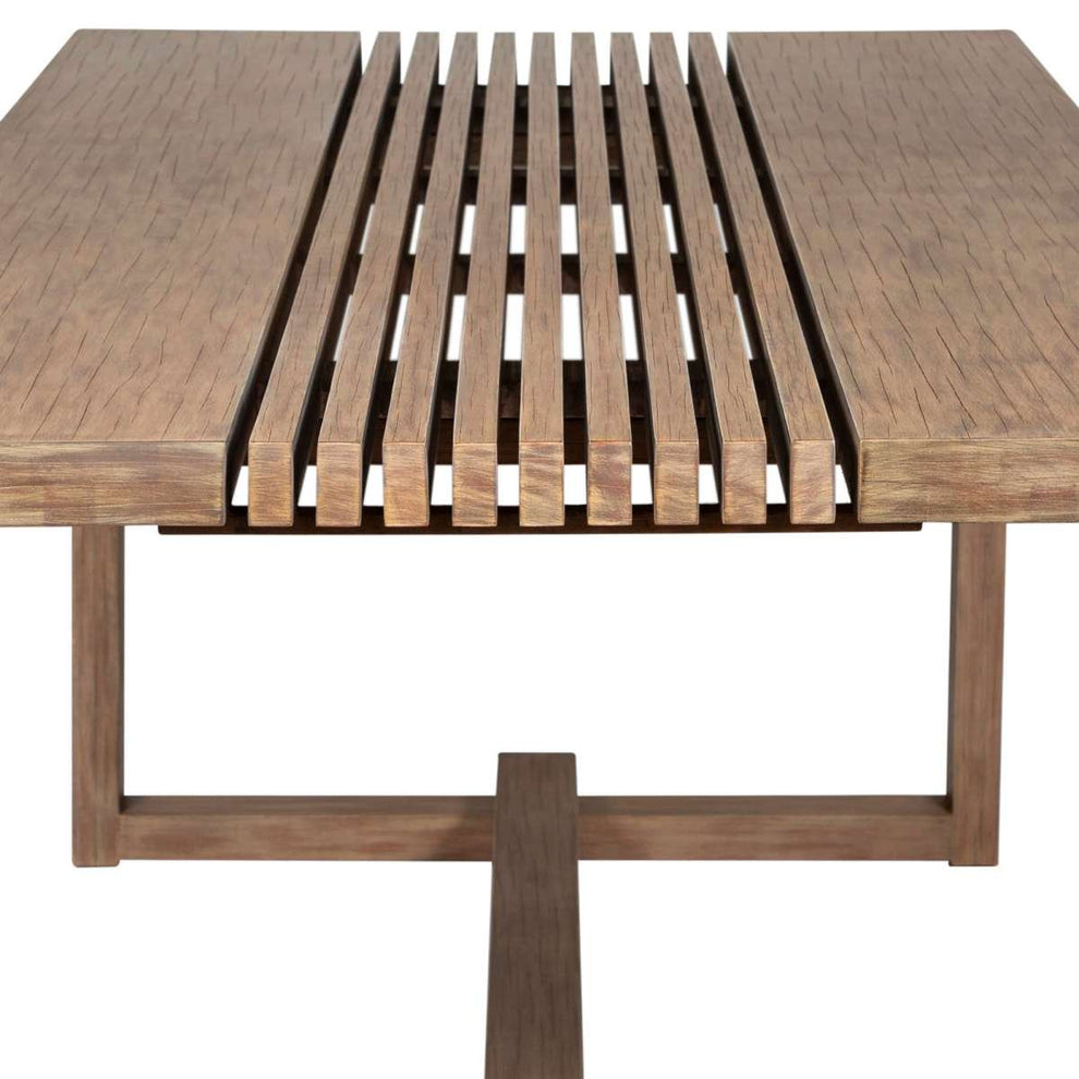Vivid Outdoor Patio 7 Piece Dining Set in Light Eucalyptus Wood with Taupe Olefin Cushions By Armen Living | Outdoor Dining Sets | Modishstore - 6