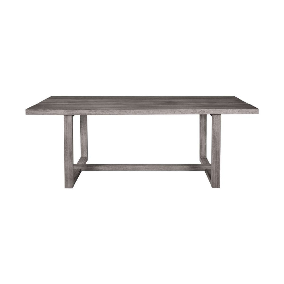 Vivid Outdoor Patio 7 Piece Dining Set in Gray Eucalyptus Wood with Gray Olefin Cushions By Armen Living | Outdoor Dining Sets | Modishstore - 4