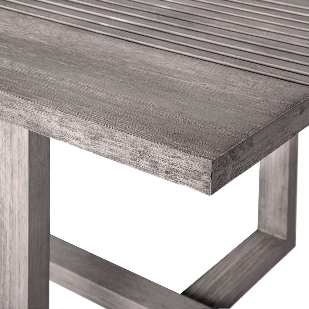 Vivid Outdoor Patio 7 Piece Dining Set in Gray Eucalyptus Wood with Gray Olefin Cushions By Armen Living | Outdoor Dining Sets | Modishstore - 6